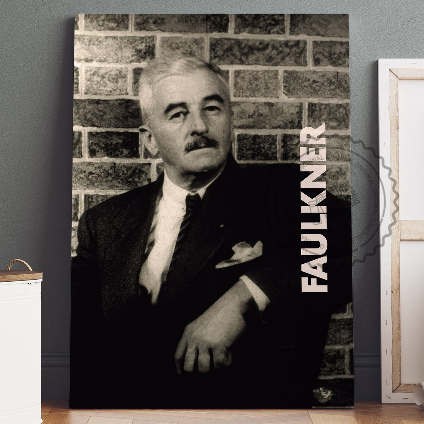William Faulkner Poster Canvas Wall Art, Book Lover Gifts, Gifts for Readers, Bookish Gifts, Bookworm Gifts, Library Decor