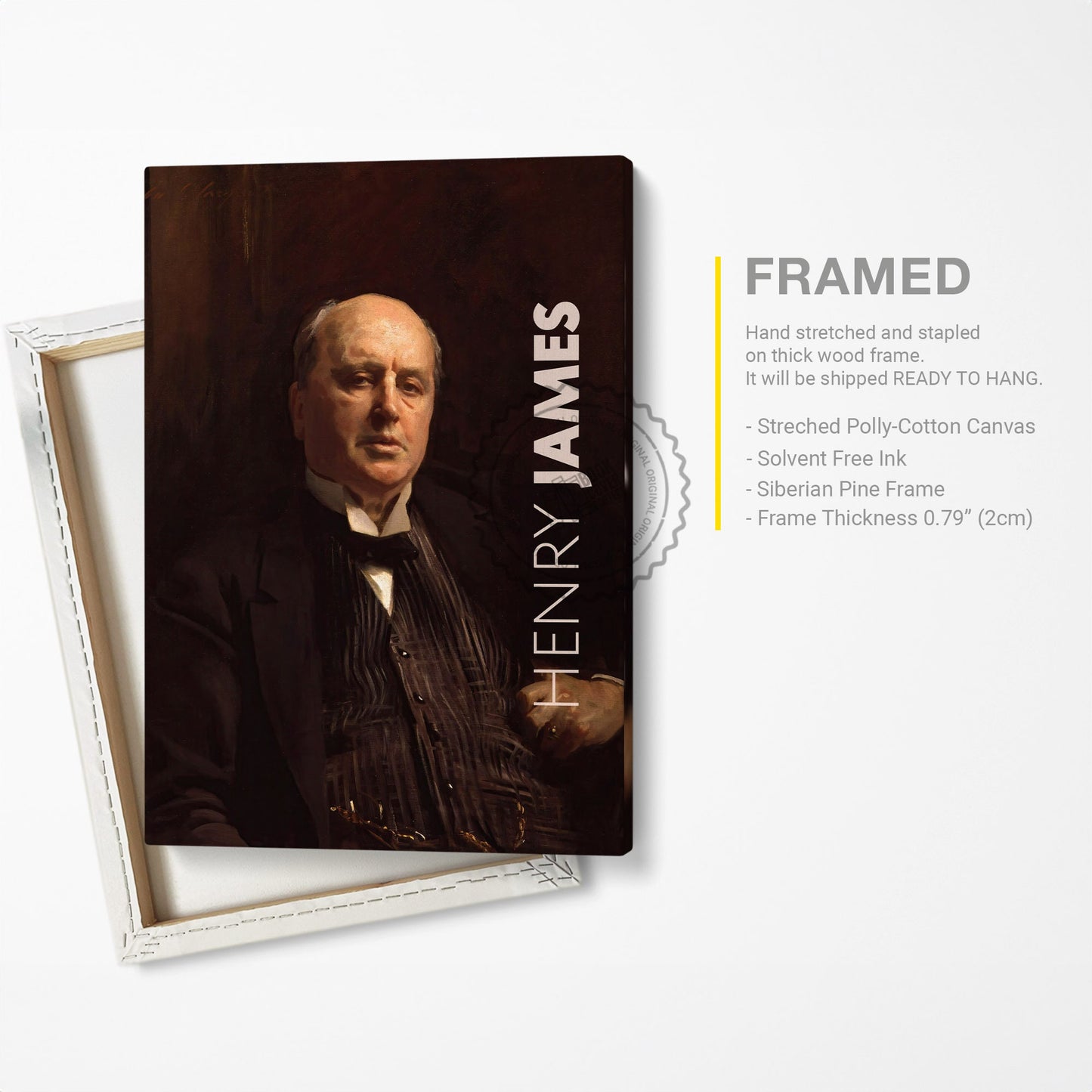 Henry James Poster Canvas Wall Art, Book Lover Gifts, Gifts for Readers, Bookish Gifts, Bookworm Gifts, Library Decor