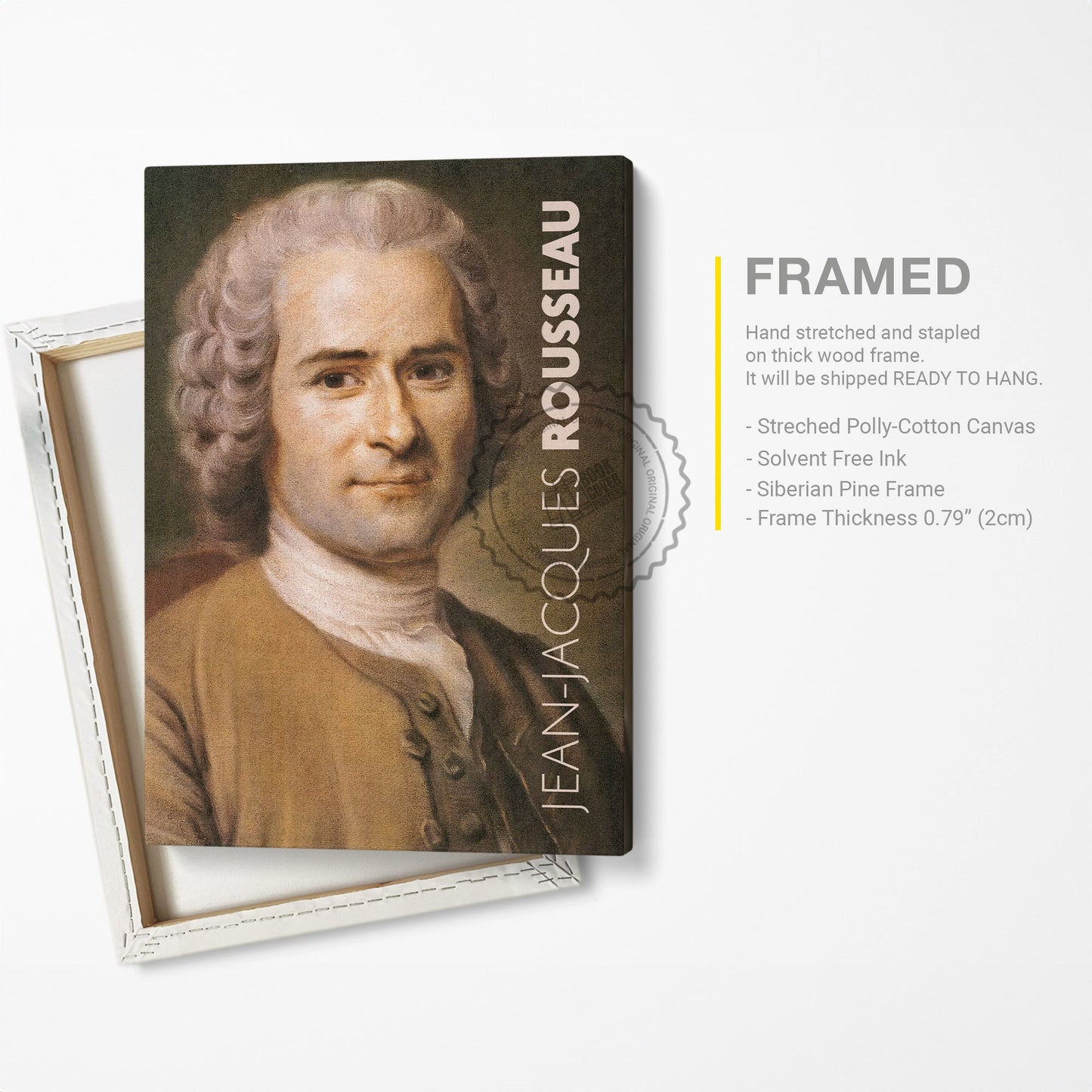 Jean Jacques Rousseau Poster Canvas Wall Art, Book Lover Gifts, Gifts for Readers, Bookish Gifts, Bookworm Gifts, Library Decor