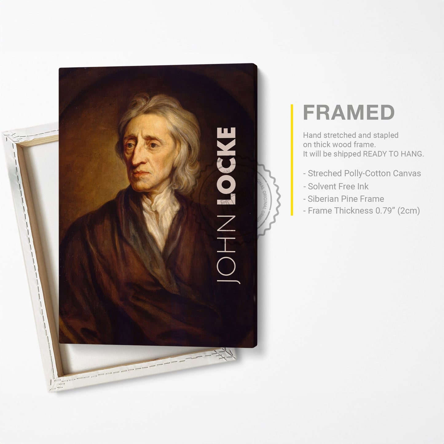John Locke Poster Canvas Wall Art, Book Lover Gifts, Gifts for Readers, Bookish Gifts, Bookworm Gifts, Library Decor