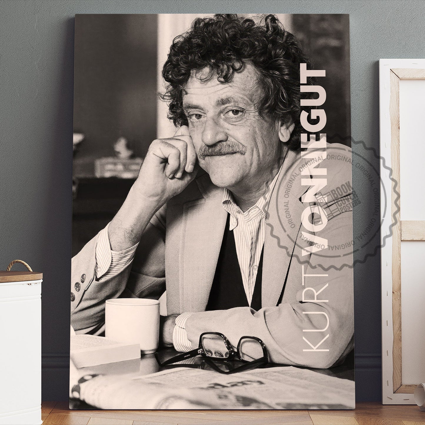 Kurt Vonnegut Poster Canvas Wall Art, Book Lover Gifts, Gifts for Readers, Bookish Gifts, Bookworm Gifts, Library Decor
