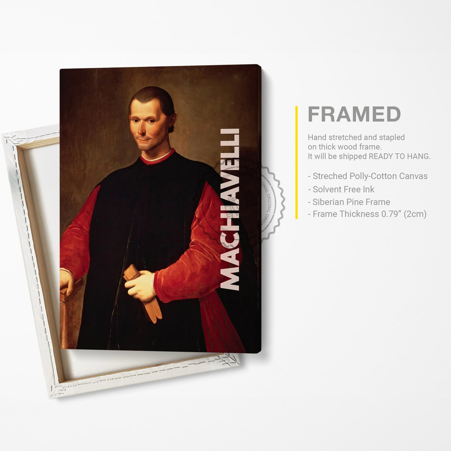 Niccolo Machiavelli Poster Canvas Wall Art, Book Lover Gifts, Gifts for Readers, Bookish Gifts, Bookworm Gifts, Library Decor