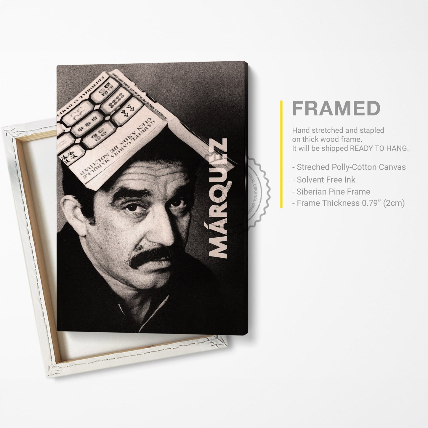 Gabriel Garcia Marquez Poster Canvas Wall Art, Book Lover Gifts, Gifts for Readers, Bookish Gifts, Bookworm Gifts, Library Decor