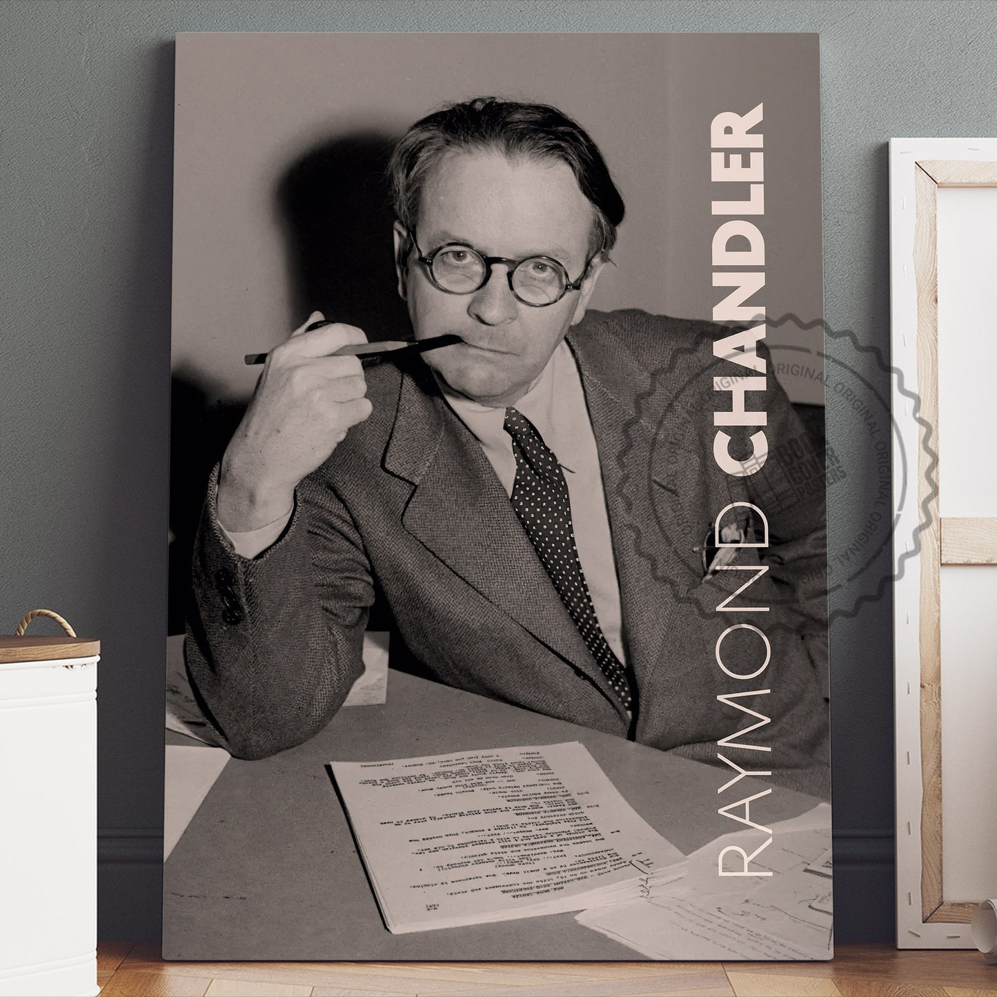 Raymond Chandler Poster Canvas Wall Art, Book Lover Gifts, Gifts for Readers, Bookish Gifts, Bookworm Gifts, Library Decor