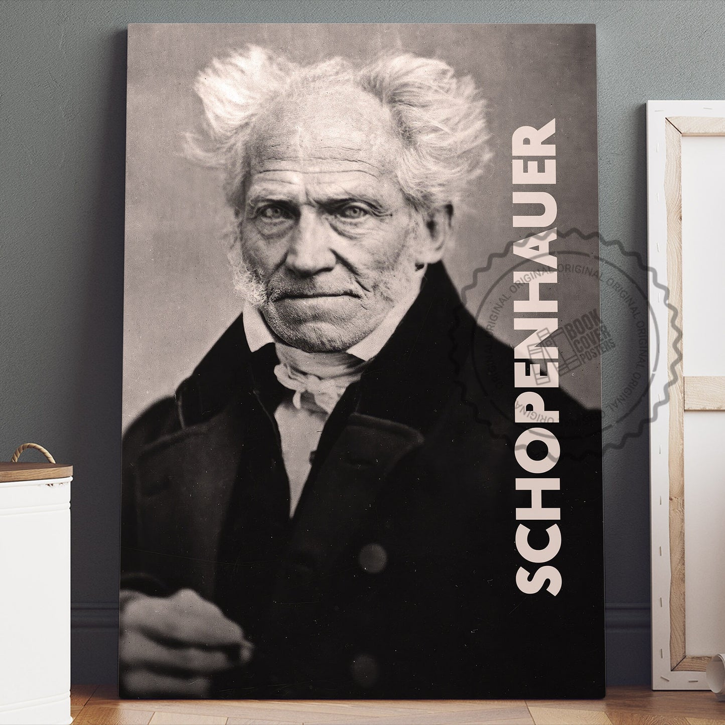 Arthur Schopenhauer Poster Canvas Wall Art, Book Lover Gifts, Gifts for Readers, Bookish Gifts, Bookworm Gifts, Library Decor