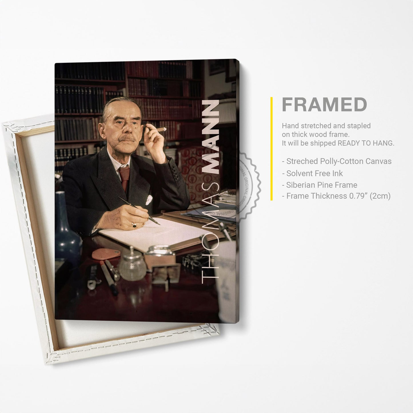 Thomas Mann Poster Canvas Wall Art, Book Lover Gifts, Gifts for Readers, Bookish Gifts, Bookworm Gifts, Library Decor