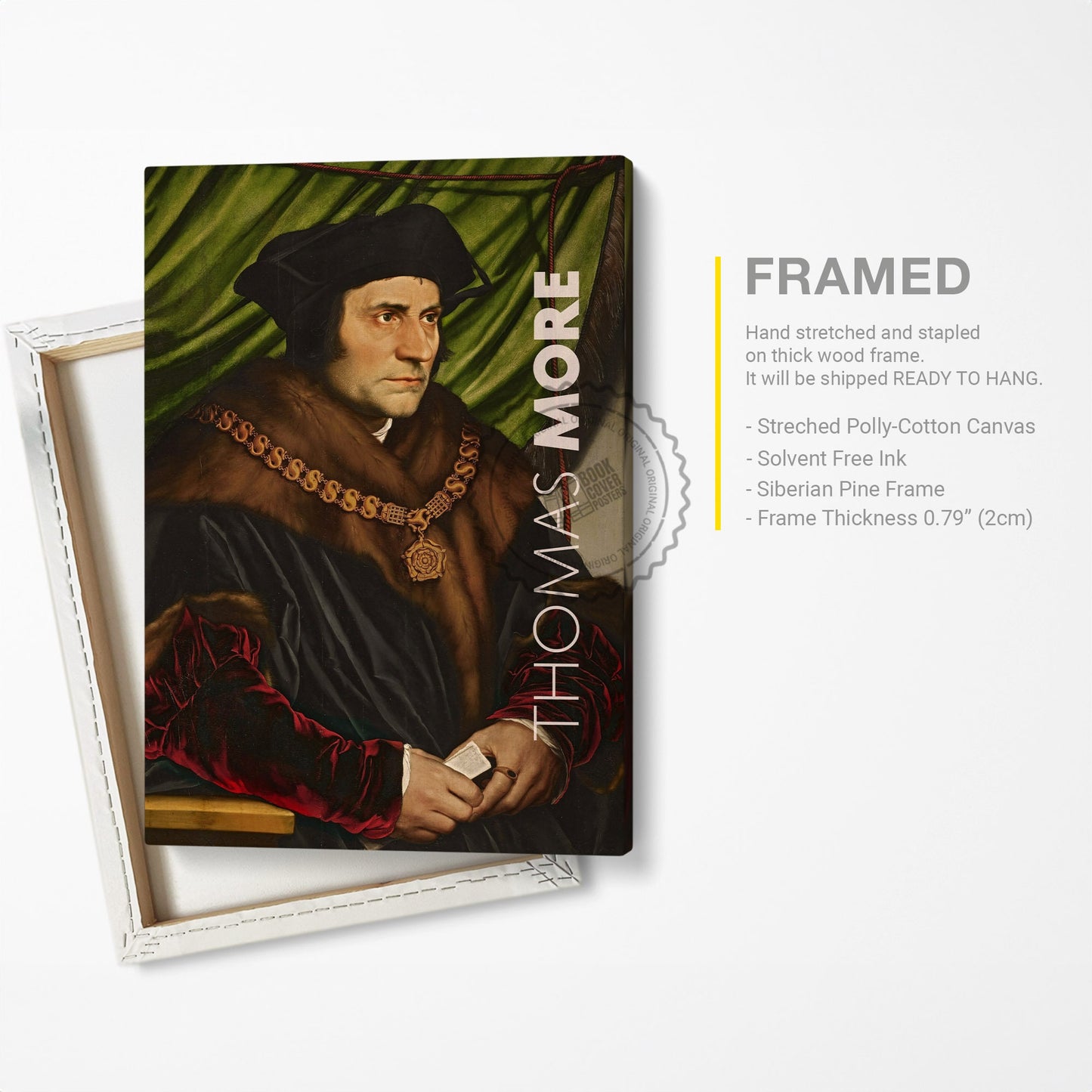 Thomas More Poster Canvas Wall Art, Book Lover Gifts, Gifts for Readers, Bookish Gifts, Bookworm Gifts, Library Decor