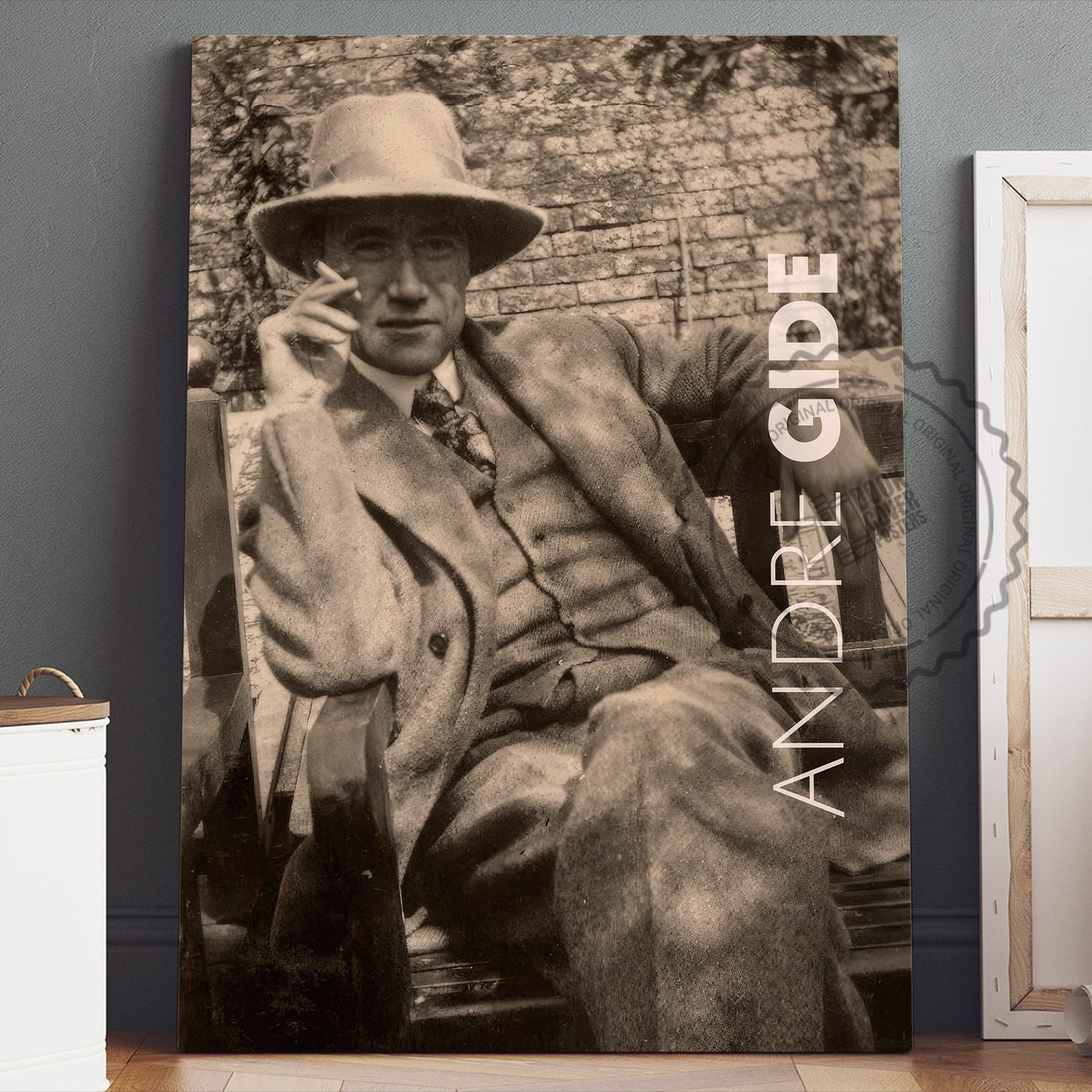 Andre Gide Poster Canvas Wall Art, Book Lover Gifts, Gifts for Readers, Bookish Gifts, Bookworm Gifts, Library Decor