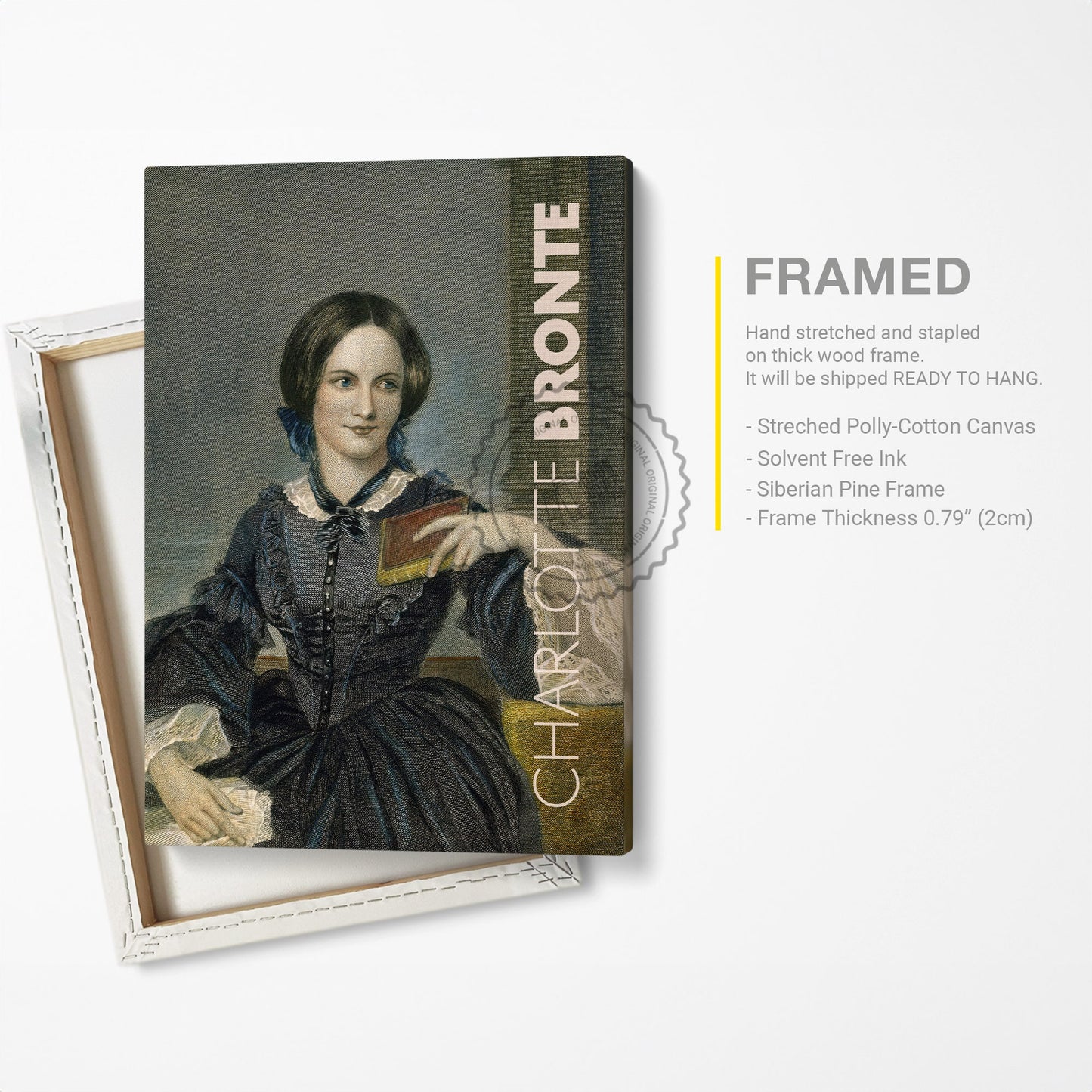 Charlotte Bronte Poster Canvas Wall Art, Book Lover Gifts, Gifts for Readers, Bookish Gifts, Bookworm Gifts, Library Decor