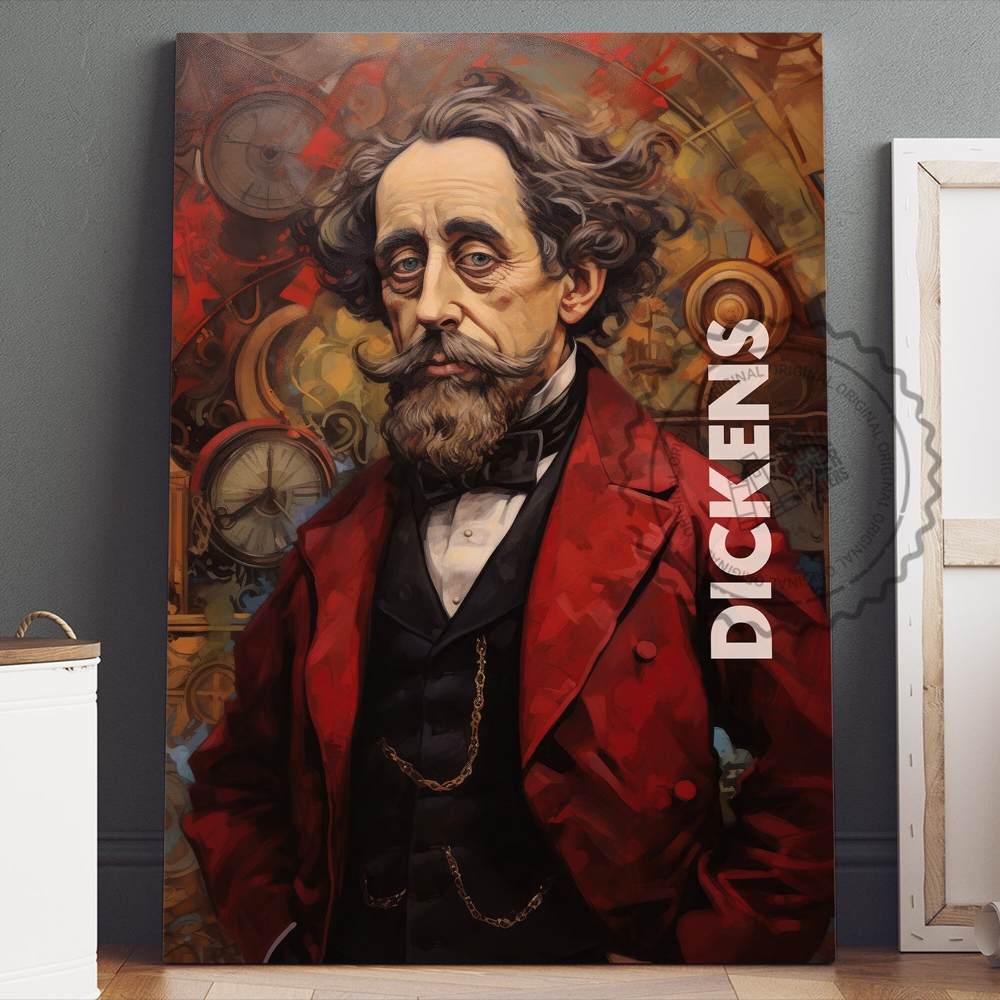 Charles Dickens Poster Canvas Wall Art, Book Lover Gifts, Gifts for Readers, Bookish Gifts, Bookworm Gifts, Library Decor