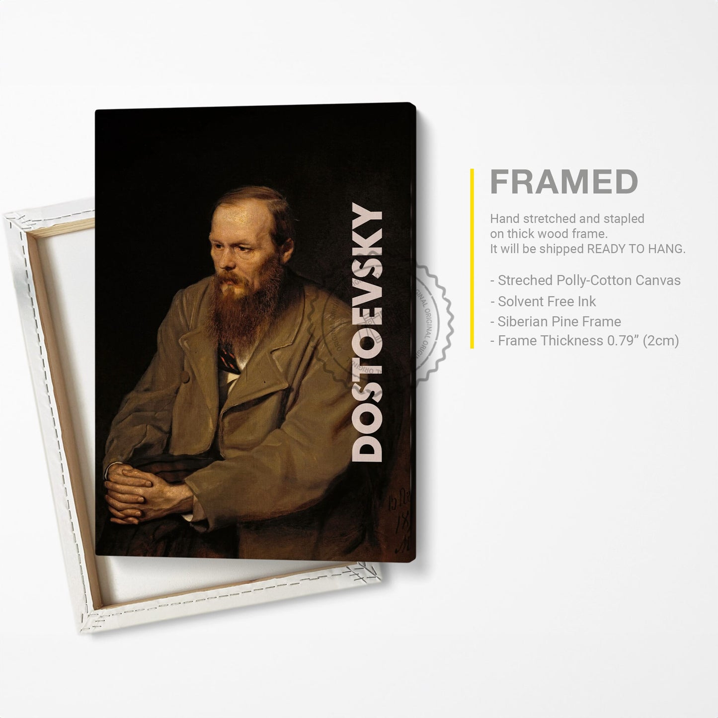 Fyodor Dostoevsky Poster Canvas Wall Art, Book Lover Gifts, Gifts for Readers, Bookish Gifts, Bookworm Gifts, Library Decor
