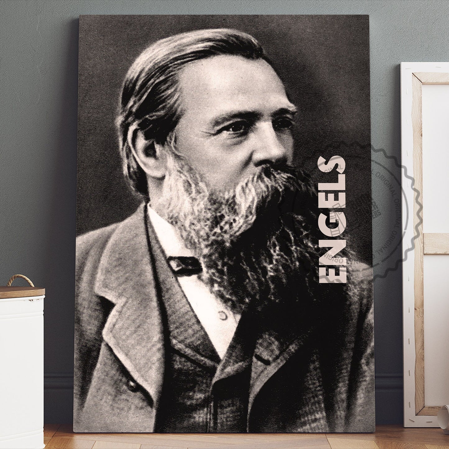 Friedrich Engels Poster Canvas Wall Art, Book Lover Gifts, Gifts for Readers, Bookish Gifts, Bookworm Gifts, Library Decor