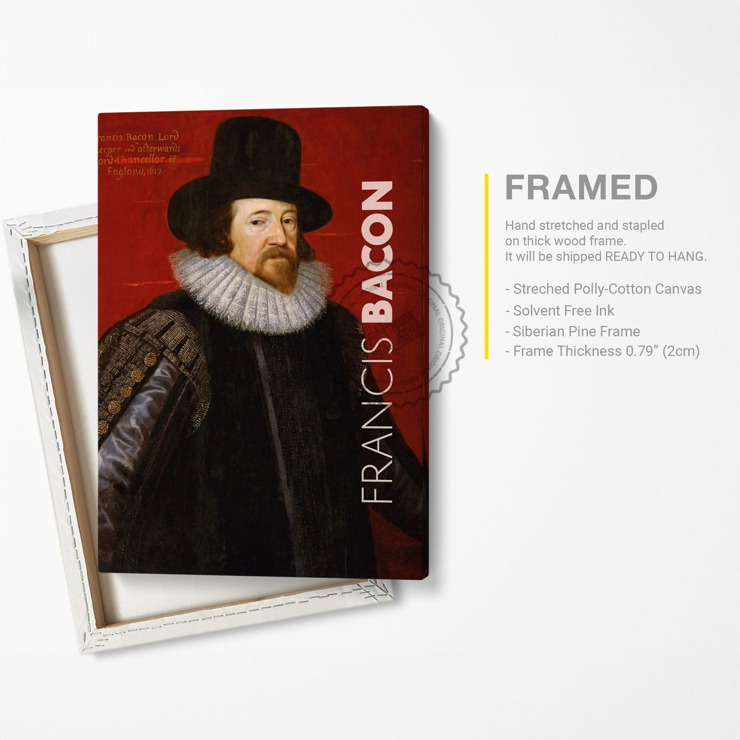 Francis Bacon Poster Canvas Wall Art, Book Lover Gifts, Gifts for Readers, Bookish Gifts, Bookworm Gifts, Library Decor