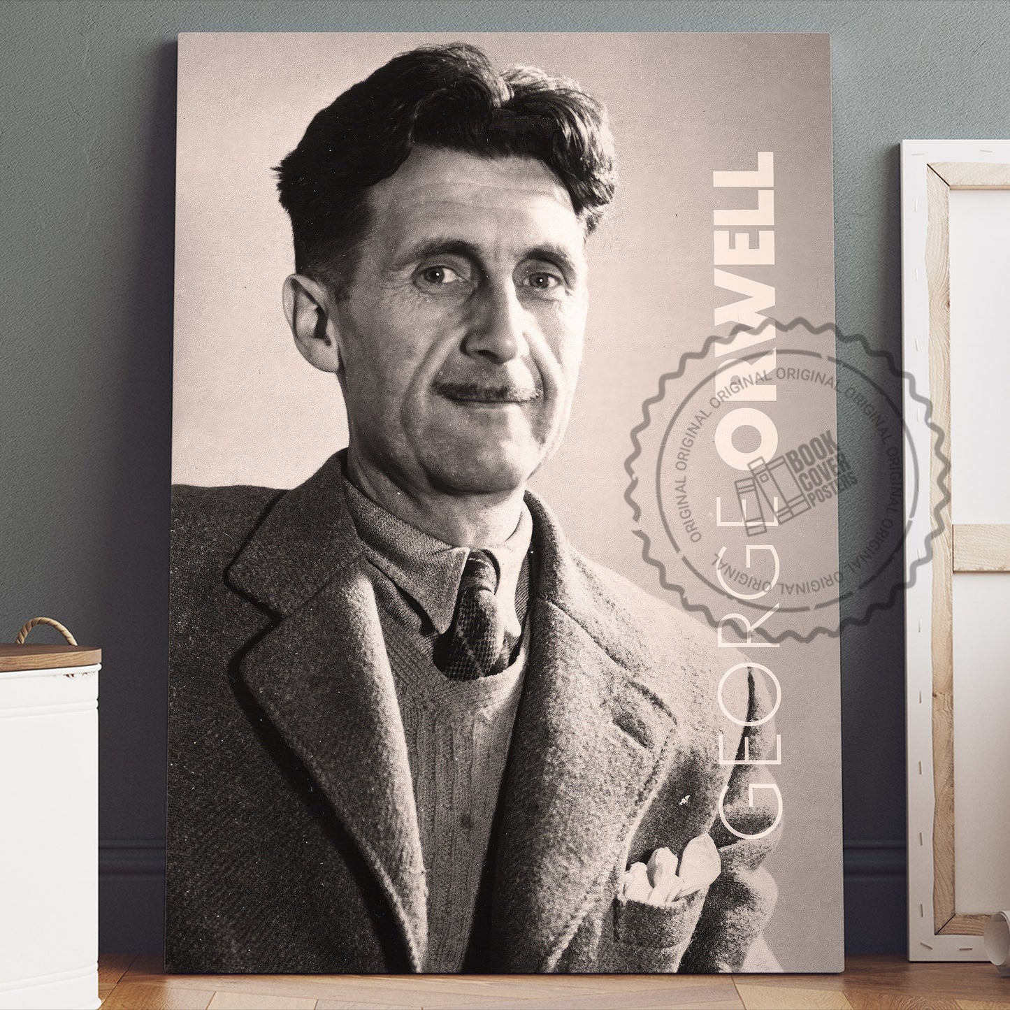 George Orwell Poster Canvas Wall Art, Book Lover Gifts, Gifts for Readers, Bookish Gifts, Bookworm Gifts, Library Decor