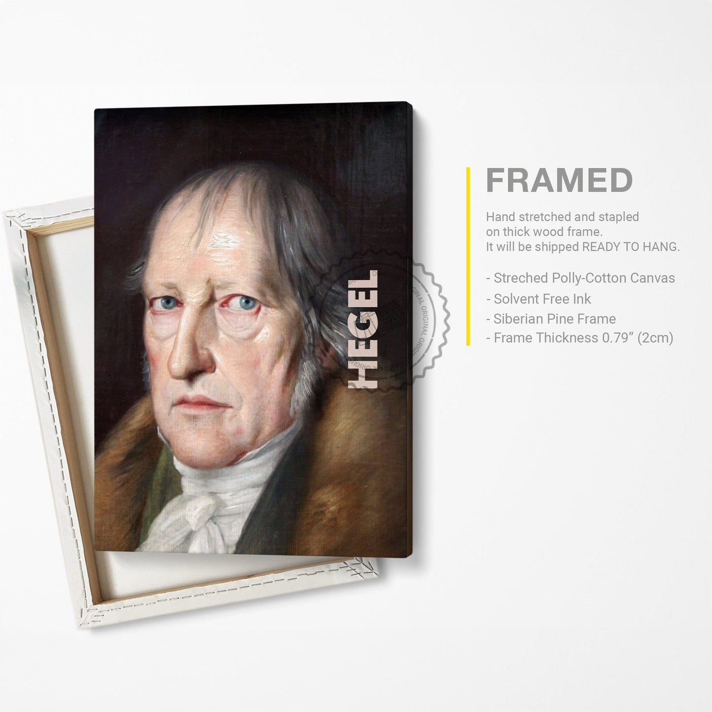 Georg Wilhelm Friedrich Hegel Poster Canvas Wall Art, Book Lover Gifts, Gifts for Readers, Bookish Gifts, Bookworm Gifts, Library Decor