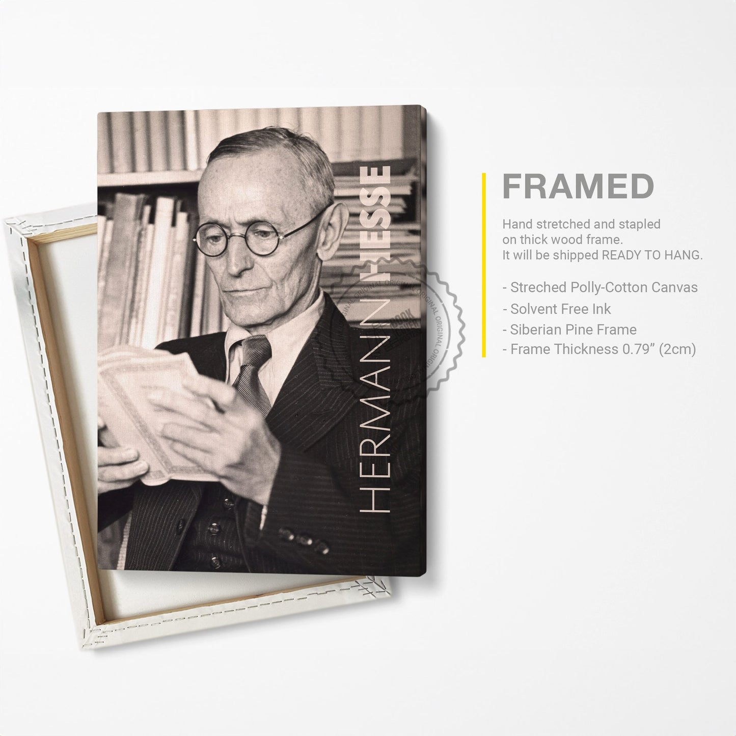 Hermann Hesse Poster Canvas Wall Art, Book Lover Gifts, Gifts for Readers, Bookish Gifts, Bookworm Gifts, Library Decor