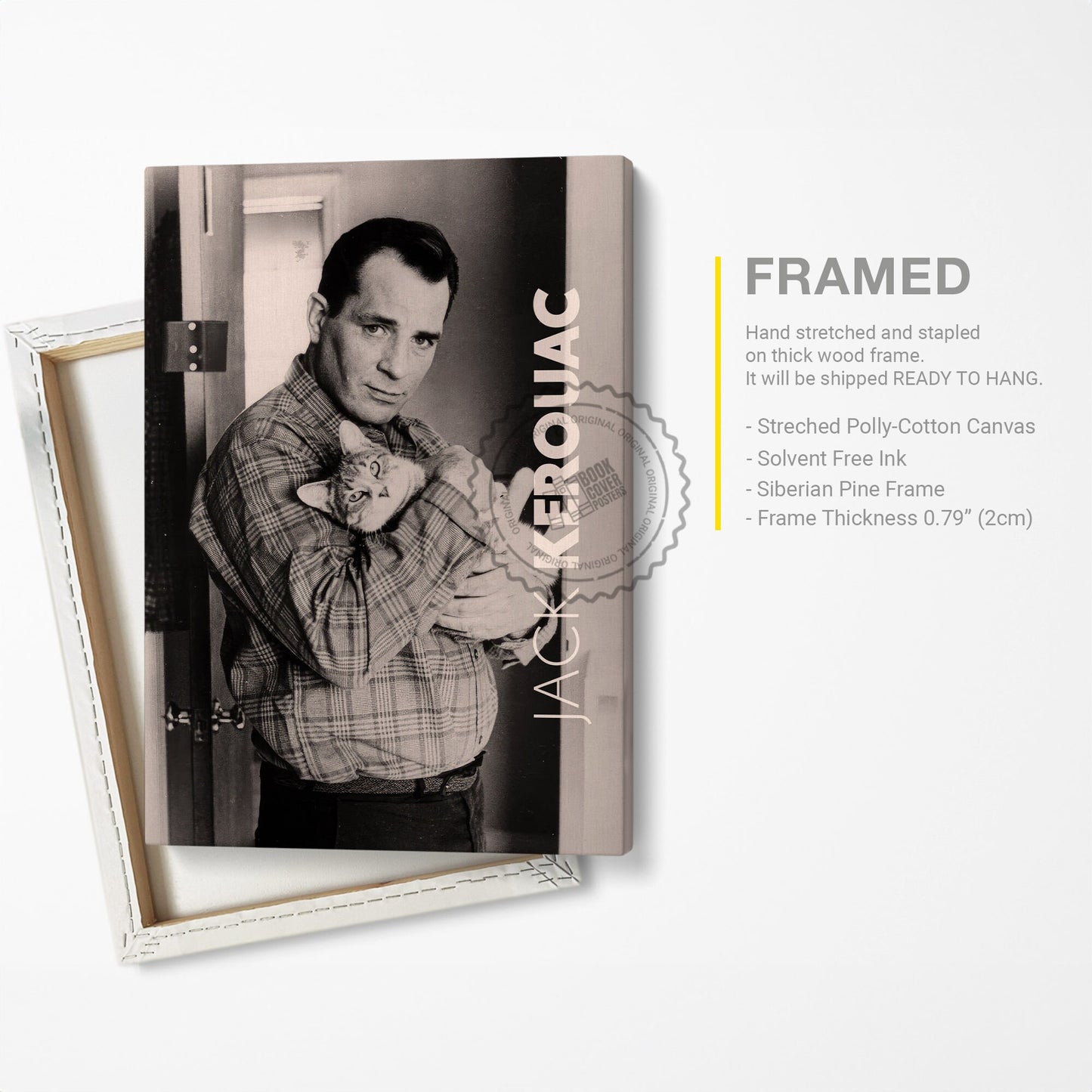 Jack Kerouac Poster Canvas Wall Art, Book Lover Gifts, Gifts for Readers, Bookish Gifts, Bookworm Gifts, Library Decor