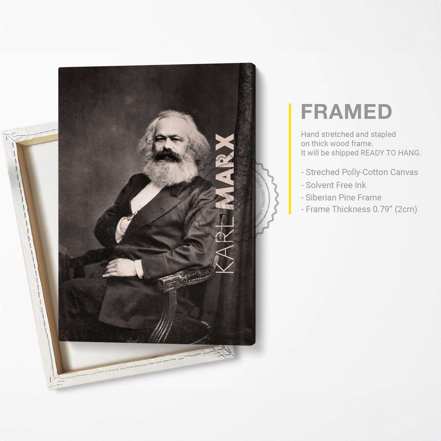 Karl Marx Poster Canvas Wall Art, Book Lover Gifts, Gifts for Readers, Bookish Gifts, Bookworm Gifts, Library Decor