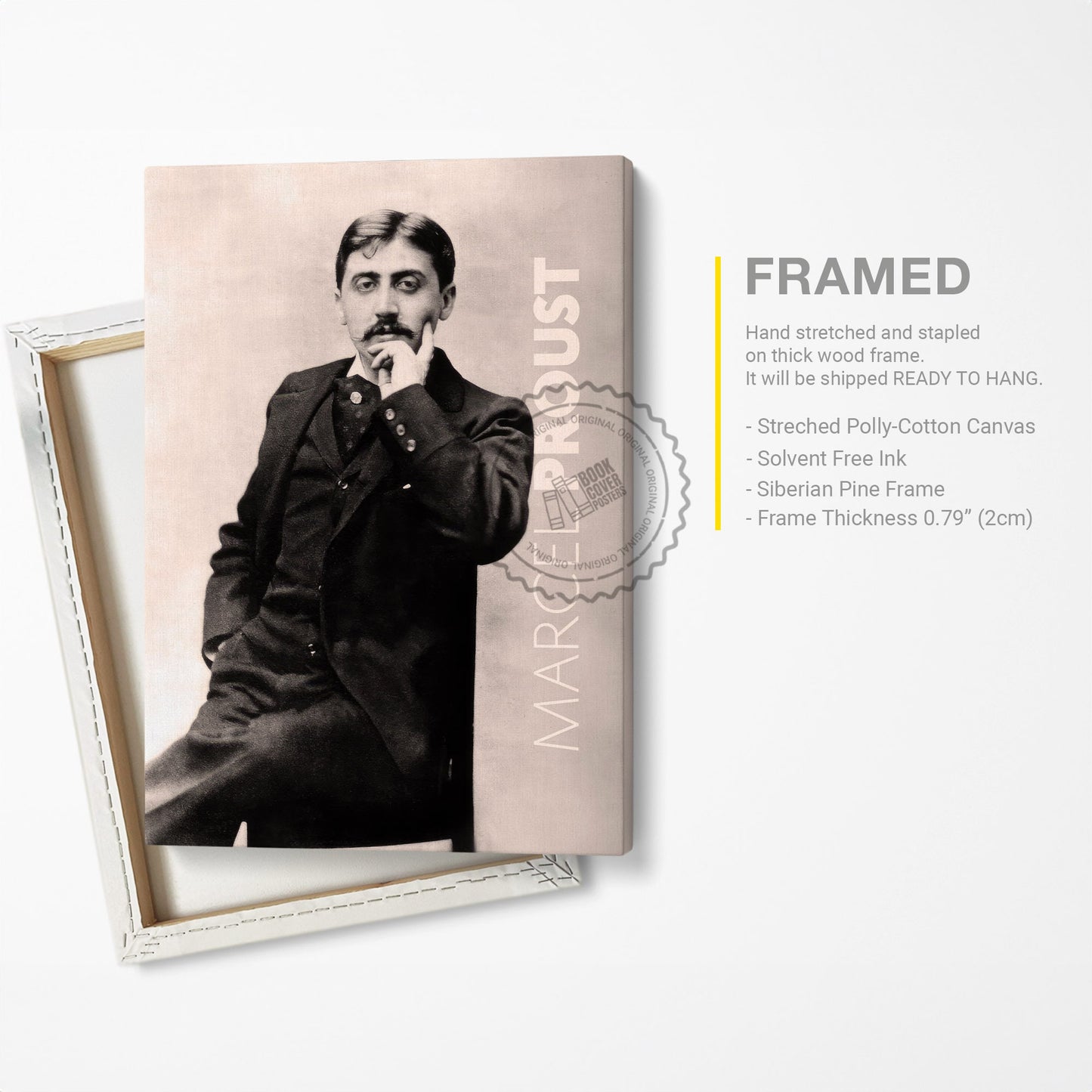 Marcel Proust Poster Canvas Wall Art, Book Lover Gifts, Gifts for Readers, Bookish Gifts, Bookworm Gifts, Library Decor