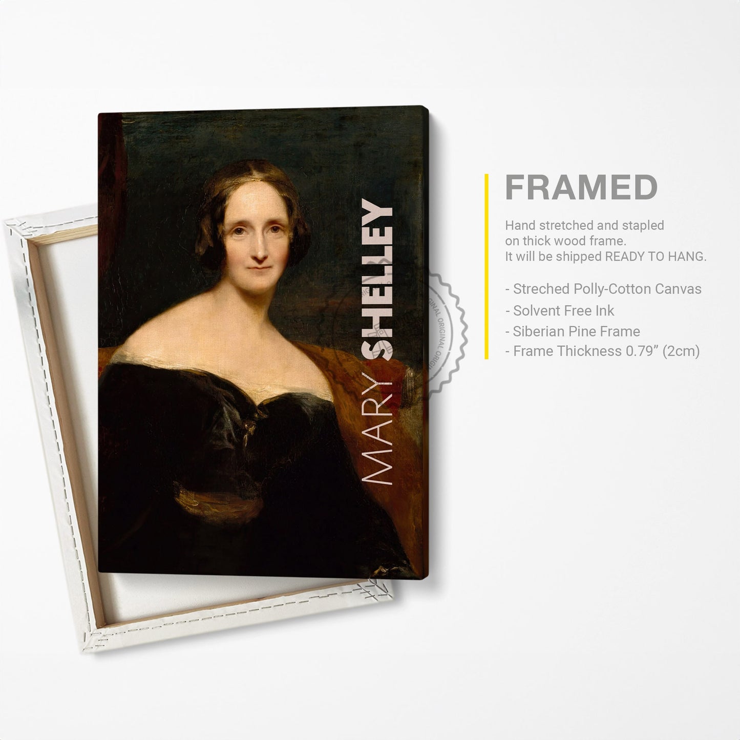 Mary Shelley Poster Canvas Wall Art, Book Lover Gifts, Gifts for Readers, Bookish Gifts, Bookworm Gifts, Library Decor