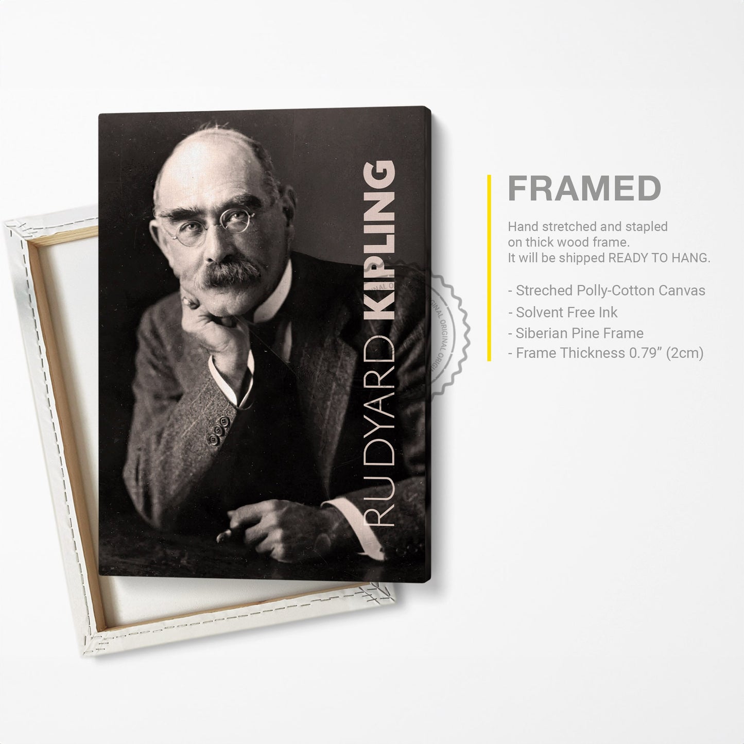 Rudyard Kipling Poster Canvas Wall Art, Book Lover Gifts, Gifts for Readers, Bookish Gifts, Bookworm Gifts, Library Decor