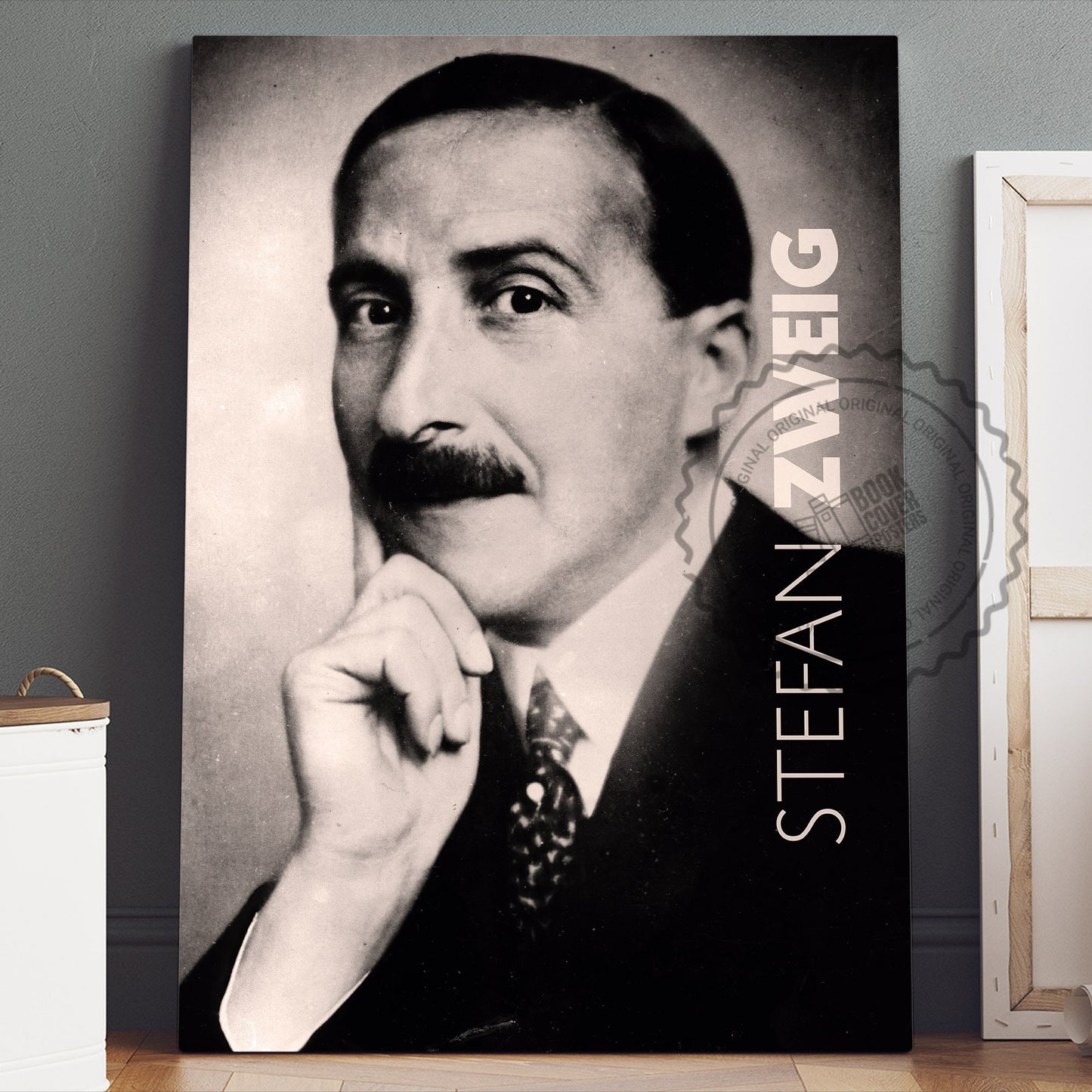 Stefan Zweig Poster Canvas Wall Art, Book Lover Gifts, Gifts for Readers, Bookish Gifts, Bookworm Gifts, Library Decor