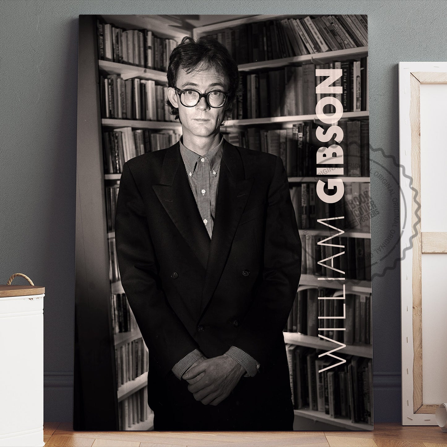 William Gibson Poster Canvas Wall Art, Book Lover Gifts, Gifts for Readers, Bookish Gifts, Bookworm Gifts, Library Decor