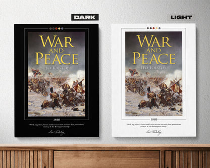 War and Peace Book Cover Poster | Leo Tolstoy, War and Peace Poster, War and Peace Print, Book Posters, Canvas Wall Art, Book Lover Gift