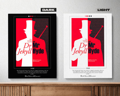 Dr Jekyll and Mr Hyde Book Cover Poster | Robert Louis Stevenson, Dr Jekyll and Mr Hyde Poster, Book Posters, Canvas Print, Book Lover Gift