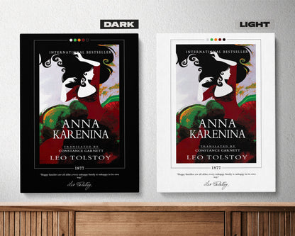 Anna Karenina Book Cover Poster | Leo Tolstoy, Anna Karenina Poster, Anna Karenina Print, Book Posters, Canvas Wall Art, Book Lover Gift