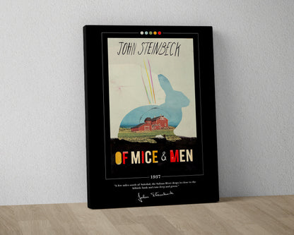 Of Mice and Men Book Cover Poster | John Steinbeck, Of Mice and Men Poster, Of Mice and Men Print, Book Posters, Book Art, Canvas Wall Art