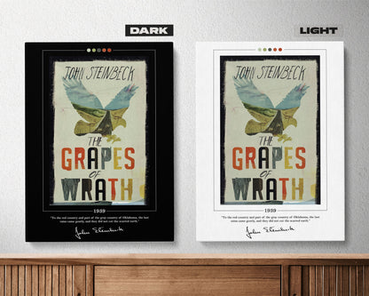 The Grapes of Wrath Book Cover Poster | John Steinbeck, The Grapes of Wrath Poster, Book Posters, Book Prints, Book Art, Canvas Wall Art