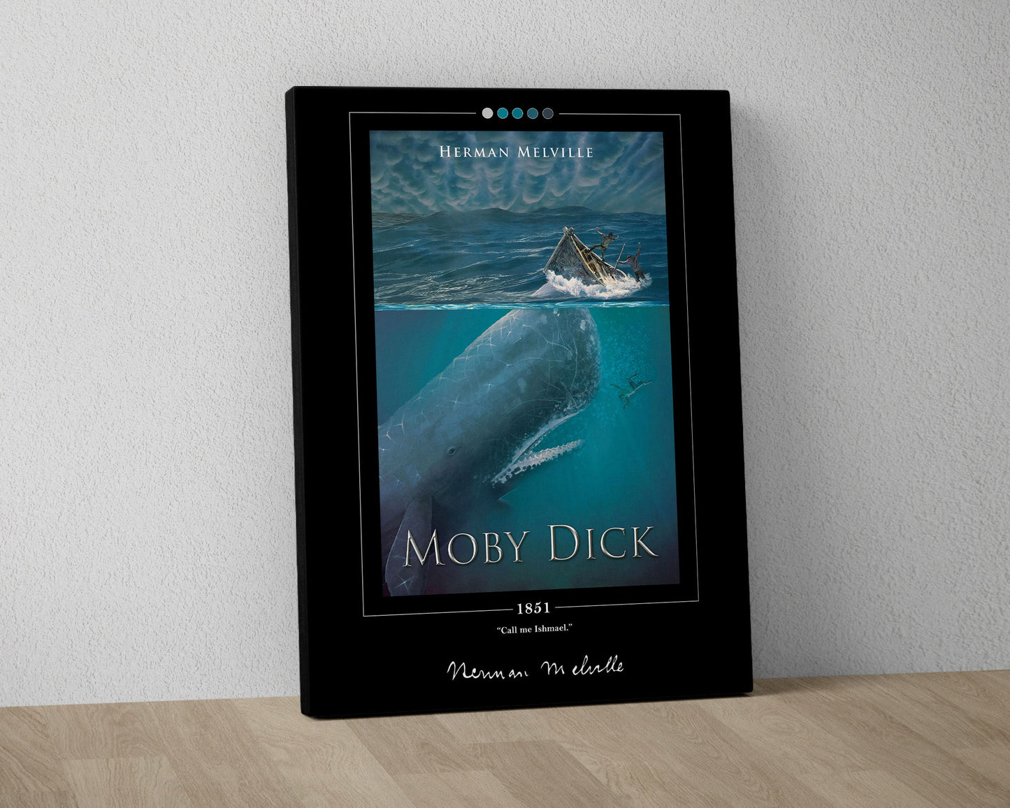 Moby Dick Book Cover Poster | Herman Melville, Moby Dick Poster, Moby Dick Print, Book Posters, Canvas Wall Art, Book Art, Book Lover Gift