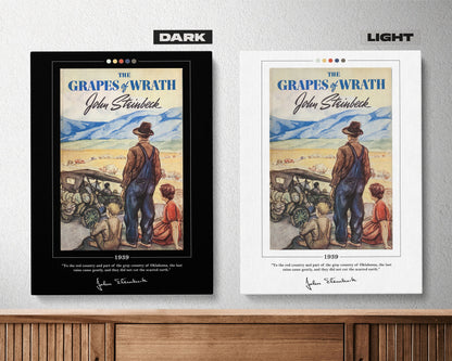 The Grapes of Wrath Book Cover Poster | John Steinbeck, The Grapes of Wrath Poster, Book Posters, Book Art, Canvas Wall Art, Book Lover Gift