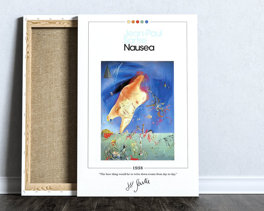 Nausea Book Cover Poster | Jean Paul Sartre, Nausea Poster, Nausea Print, Book Posters, Book Prints, Book Art, Canvas Print, Book Lover Gift