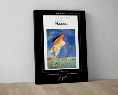 Nausea Book Cover Poster | Jean Paul Sartre, Nausea Poster, Nausea Print, Book Posters, Book Prints, Book Art, Canvas Print, Book Lover Gift