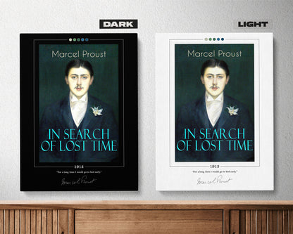 In Search of Lost Time Book Cover Poster | Marcel Proust, In Search of Lost Time Poster, Book Poster, Book Art, Canvas Print, Literary Gifts