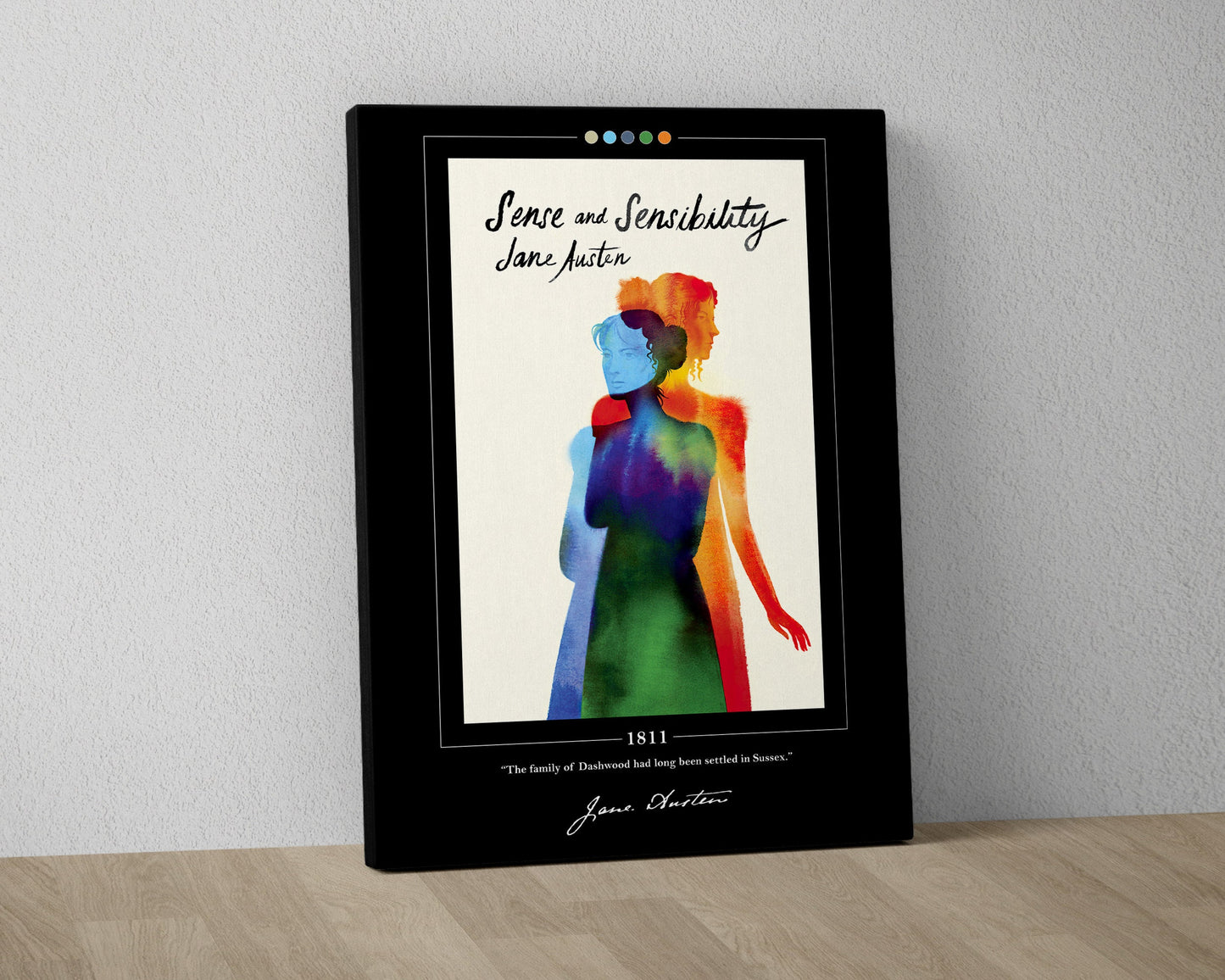 Sense and Sensibility Book Cover Poster | Jane Austen, Sense and Sensibility Poster, Book Poster, Canvas Wall Art, Book Art, Book Lover Gift