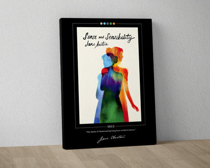 Sense and Sensibility Book Cover Poster | Jane Austen, Sense and Sensibility Poster, Book Poster, Canvas Wall Art, Book Art, Book Lover Gift