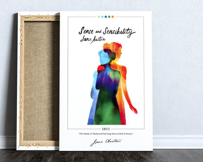 Sense and Sensibility Book Cover Poster | Jane Austen, Sense and Sensibility Poster, Book Poster, Canvas Wall Art, Book Art, Book Lover Gift