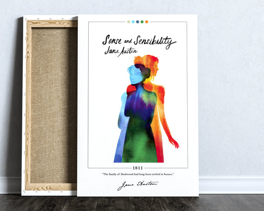 Sense and Sensibility Book Cover Poster | Jane Austen, Sense and Sensibility Poster, Book Poster, Canvas Wall Art, Book Art, Book Lover Gift