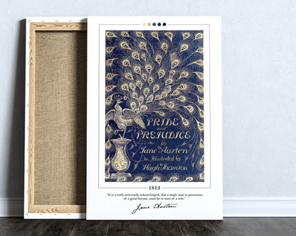 Pride and Prejudice Book Cover Poster | Jane Austen, Pride and Prejudice Poster, Book Posters, Canvas Print, Book Art, Book Lover Gift