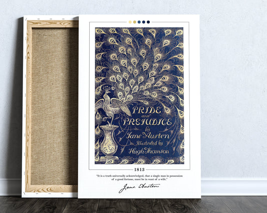 Pride and Prejudice Book Cover Poster | Jane Austen, Pride and Prejudice Poster, Book Posters, Canvas Print, Book Art, Book Lover Gift