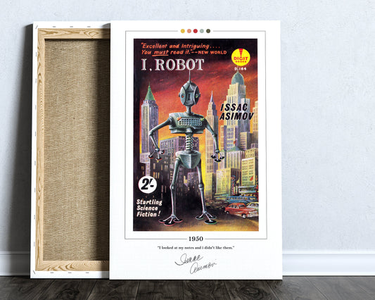 I Robot Book Cover Poster | Isaac Asimov, I Robot Poster, I Robot Print, Book Posters, Book Prints, Canvas Print, Book Art, Book Lover Gift