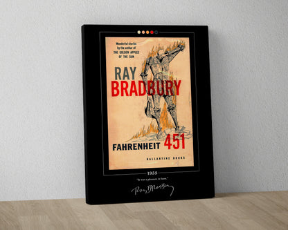 Fahrenheit 451 Book Cover Poster | Ray Bradbury, Fahrenheit 451 Poster, Fahrenheit 451 Print, Book Posters, Book Art, Canvas Wall Art