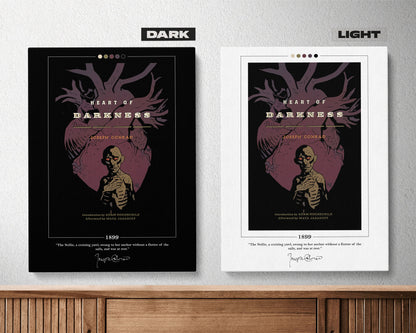 Heart of Darkness Book Cover Poster | Joseph Conrad, Heart of Darkness Poster, Book Posters, Book Art, Canvas Wall Art, Book Lover Gift