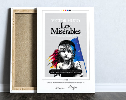 Les Miserables Book Cover Poster | Victor Hugo, Les Miserables Poster, Les Miserables Print, Book Posters, Book Art, Canvas Wall Art