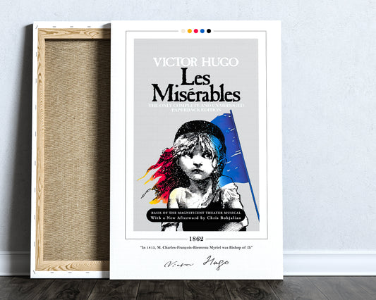 Les Miserables Book Cover Poster | Victor Hugo, Les Miserables Poster, Les Miserables Print, Book Posters, Book Art, Canvas Wall Art