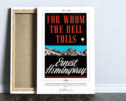 For Whom the Bell Tolls Book Cover Poster | Ernest Hemingway, For Whom the Bell Tolls Poster, Book Posters, Canvas Wall Art, Book Lover Gift