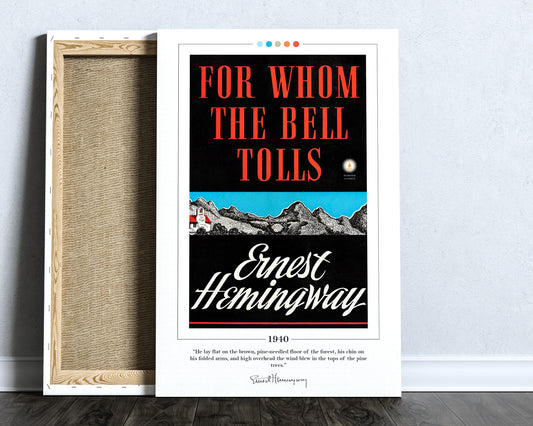 For Whom the Bell Tolls Book Cover Poster | Ernest Hemingway, For Whom the Bell Tolls Poster, Book Posters, Canvas Wall Art, Book Lover Gift
